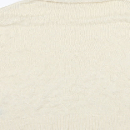 Brand and care label for Brave Soul women’s ivory jumper, size L