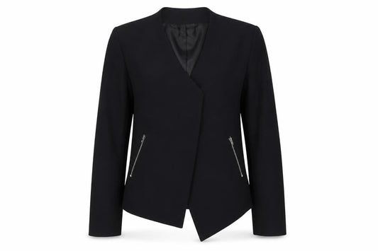 Front view of Divided women’s black jacket coat, size UK 8