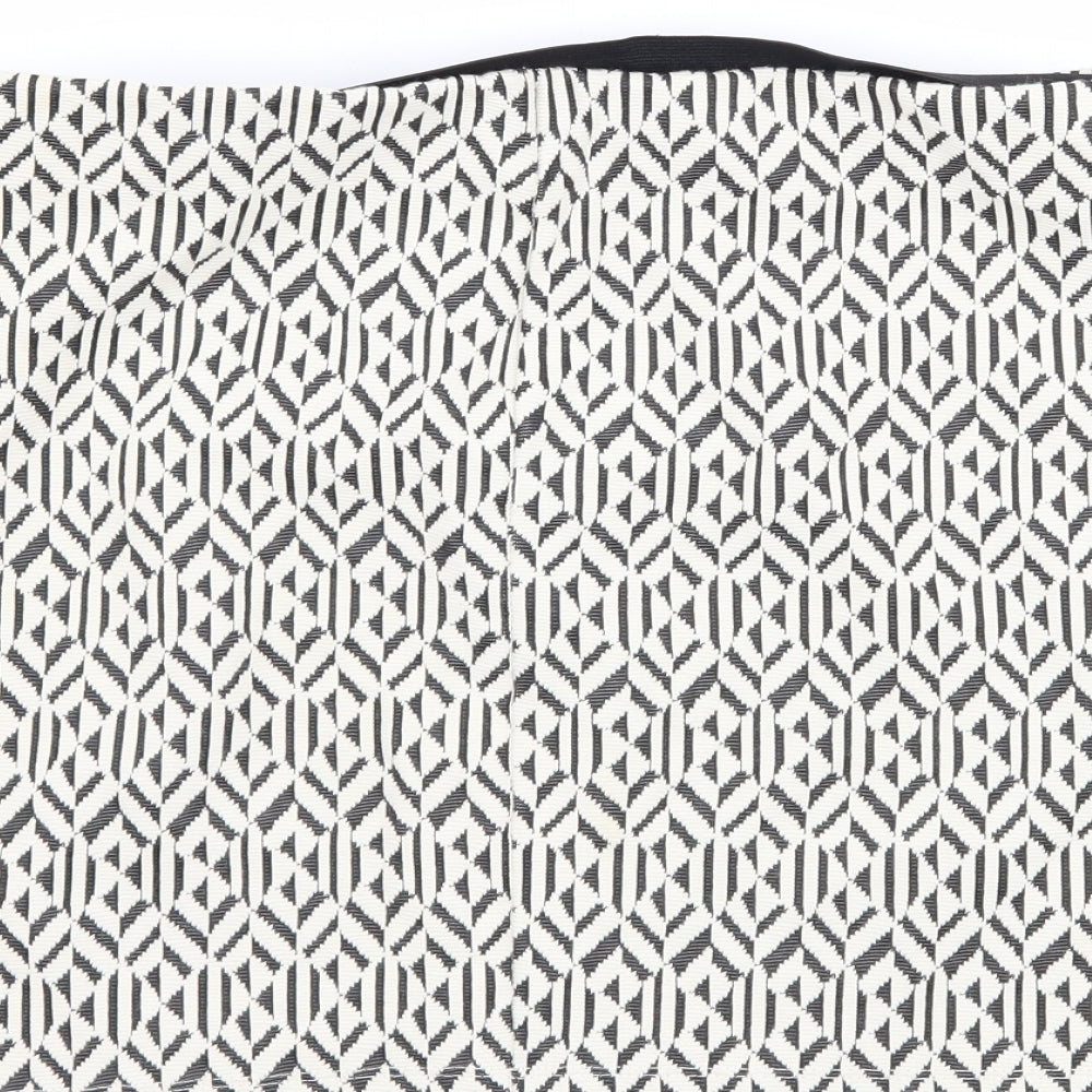 Primark Womens Ivory Geometric  Mini Skirt Size 16
