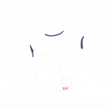 Back view of Disney girls’ white basic t-shirt, size 3-6, months - disney daisy duck