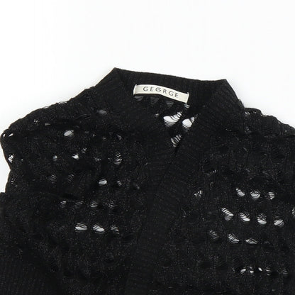 Close-up detail of George women’s black cardigan jumper, size M