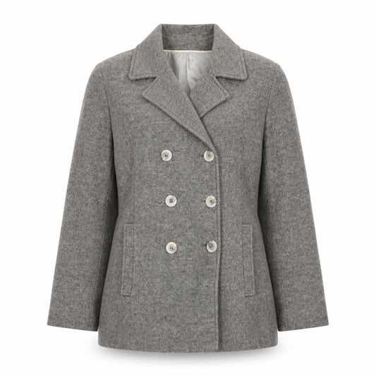 Front view of Bonmarché women’s grey jacket, size UK 14