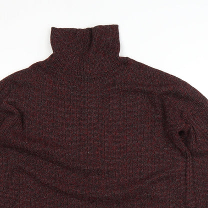 Close-up detail of Topshop women’s red jumper, size UK 10