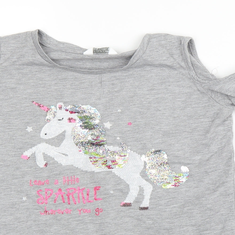 Primark Girls Grey   Basic T-Shirt Size 10-11 Years