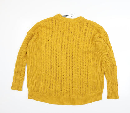 Back view of H&M women’s yellow jumper, size M