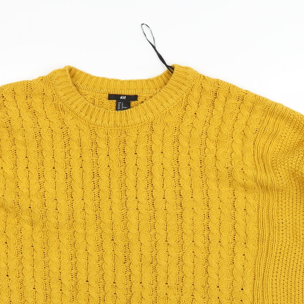 H&M Womens Yellow   Pullover Jumper Size M