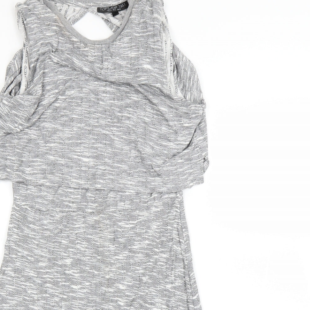Topshop Womens Grey   Fit & Flare  Size 10