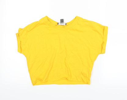 Additional front view of Primark women’s yellow basic t-shirt, size UK 6