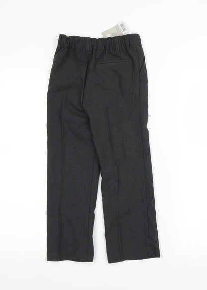 Back view of smart start boys’ grey dress pants trousers, size 5-6, years