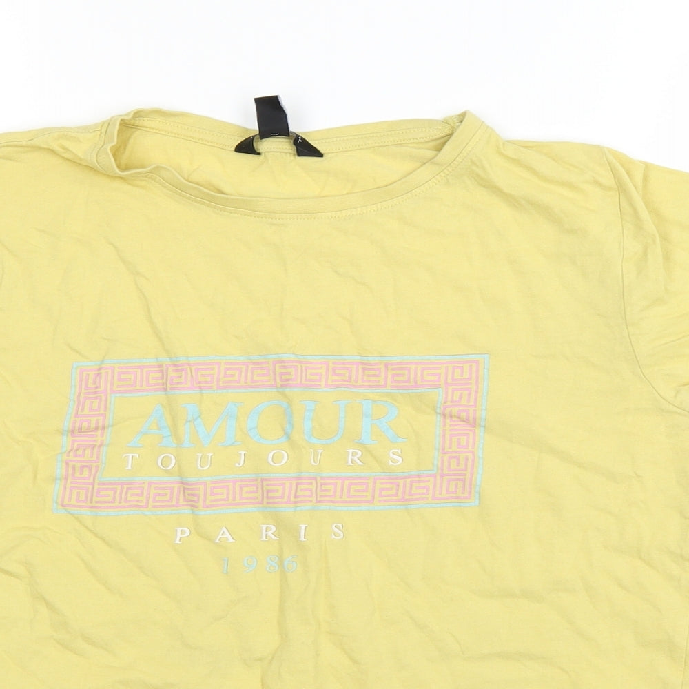 New Look Womens Yellow   Basic T-Shirt Size 14