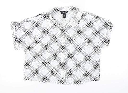 Newlook Girls White Check  Basic Button-Up Size 13 Years