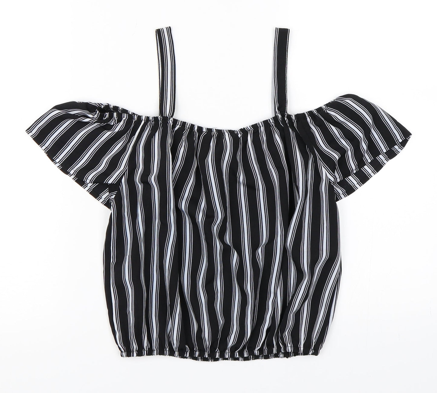 Newlook Girls Black Striped  Basic T-Shirt Size 12 Years
