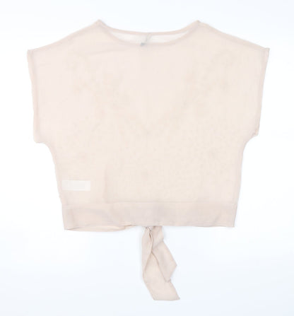 Back view of Evie women’s pink basic blouse, size UK 8