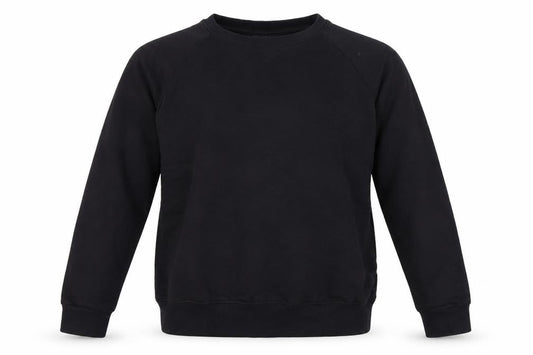 Front view of Pepe Jeans men’s black pullover sweatshirt, size S
