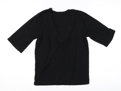 Back view of Select women’s black basic t-shirt, size UK 6