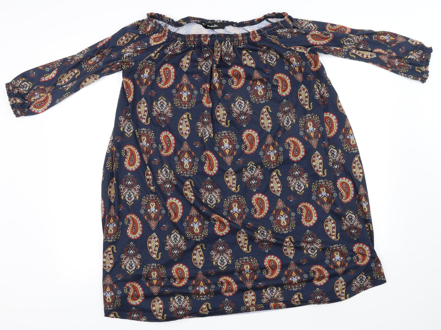 Simply Be Womens Blue Floral  Basic Blouse Size 12