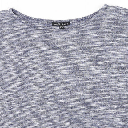 Close-up detail of Warehouse women’s grey basic t-shirt, size UK 14
