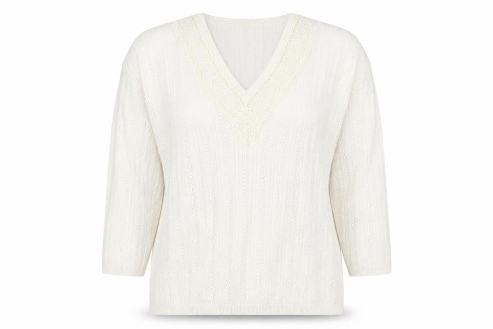 Sainsburys Womens White   Pullover Jumper Size 12  - lace detail