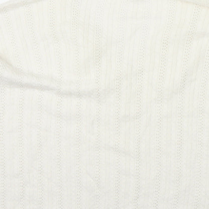 Brand and care label for TU women’s white jumper, size UK 12, - lace detail