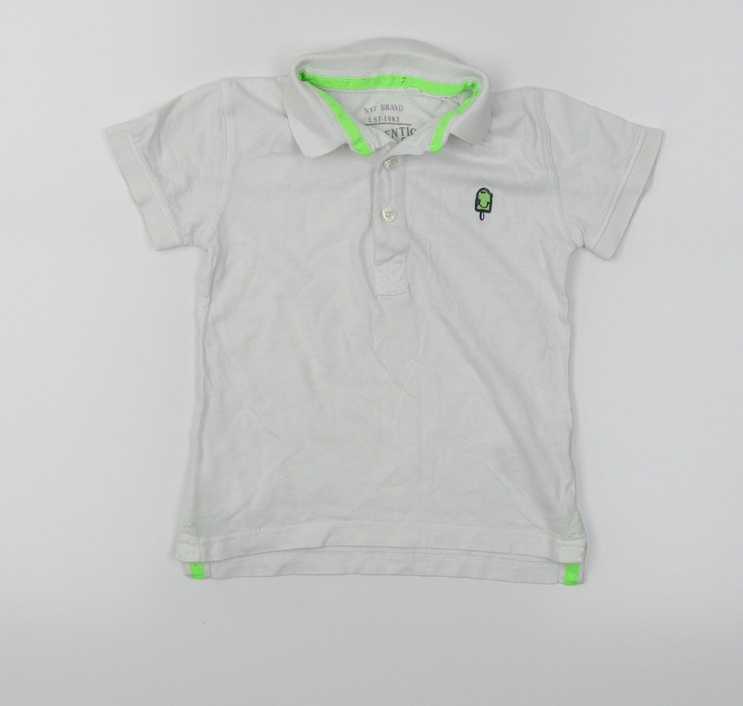 NEXT Boys White   Basic Polo Size 2-3 Years  - Ice cream