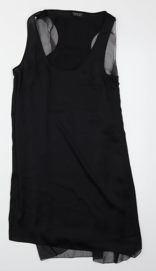 Topshop Womens Black   Camisole Blouse Size 8  - Longline