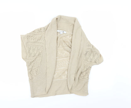 Front view of Forever 21 women’s beige cardigan jumper, size L