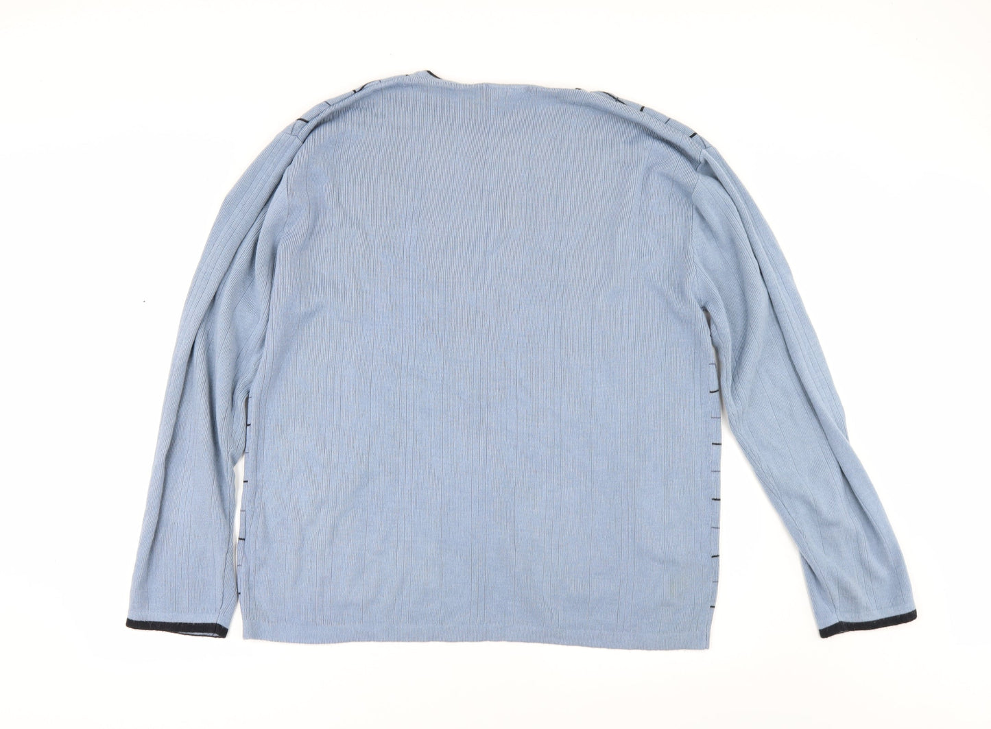 m2m Mens Blue Check  Pullover Jumper Size XL
