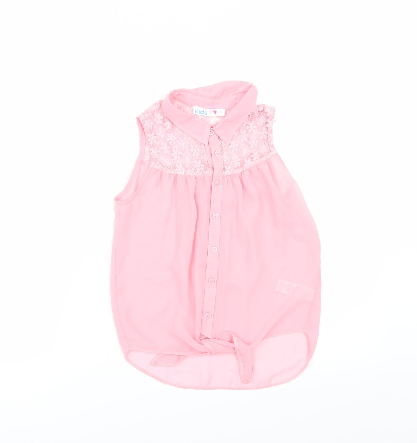 M&Co Girls Pink   Tunic Button-Up Size 9-10 Years