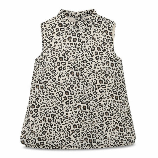 Front view of George girls’ beige animal print basic blouse, size 8-9, years