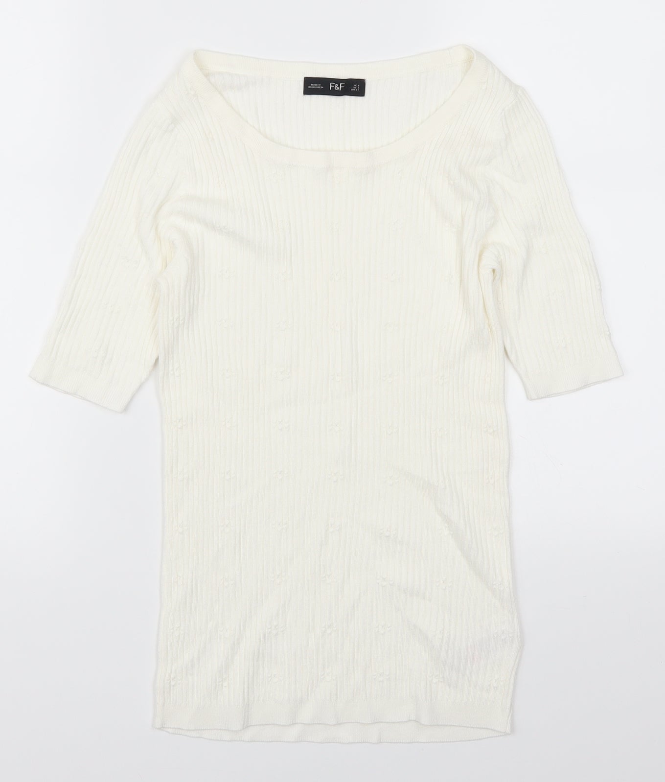 F&F Womens White   Pullover Jumper Size 6