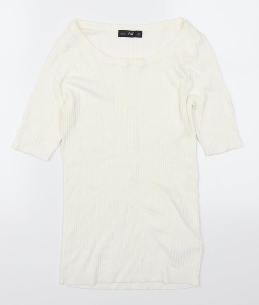 F&F Womens White   Pullover Jumper Size 6