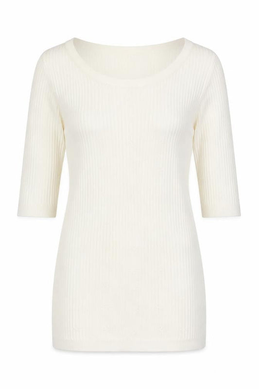Front view of F&F women’s white jumper, size UK 6
