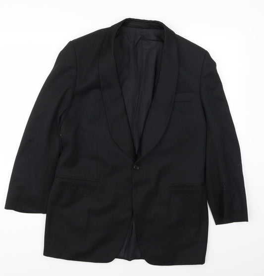International Fashion Mens Black   Jacket Suit Jacket Size 38