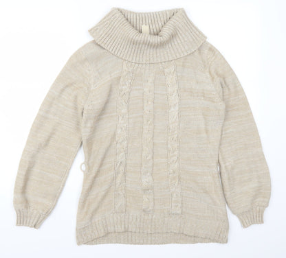 Front view of Evie women’s beige jumper, size UK 14