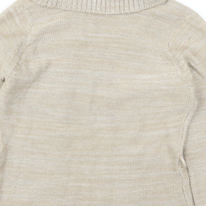 Brand and care label for Evie women’s beige jumper, size UK 14