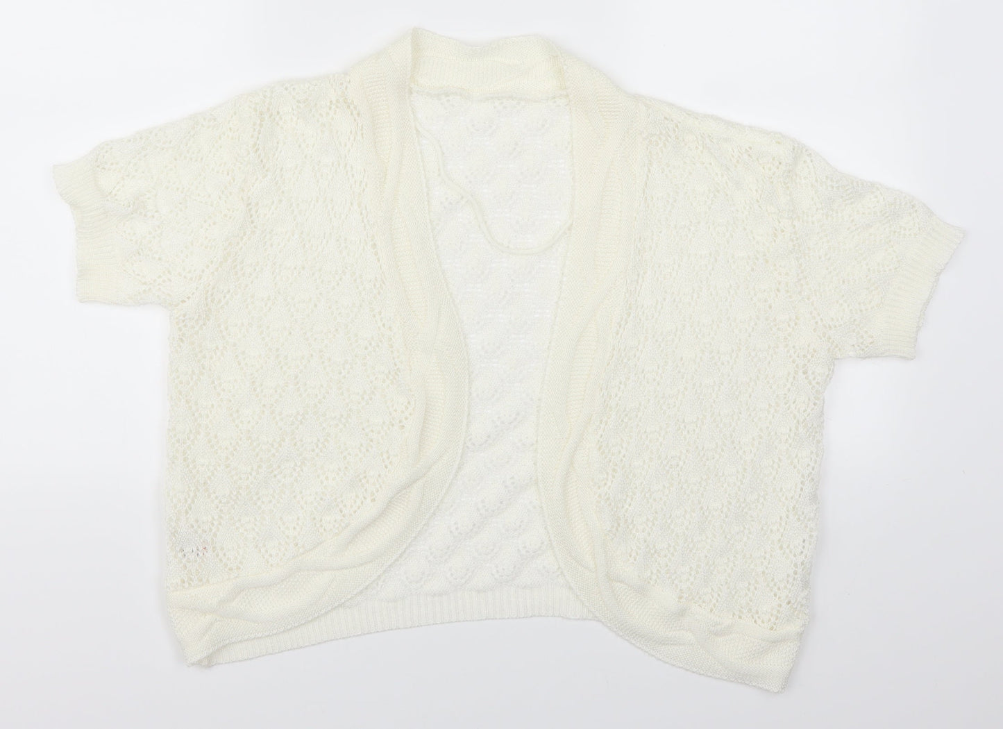 Preworn Womens White   Cardigan Jumper Size L
