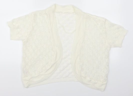 Preworn Womens White   Cardigan Jumper Size L