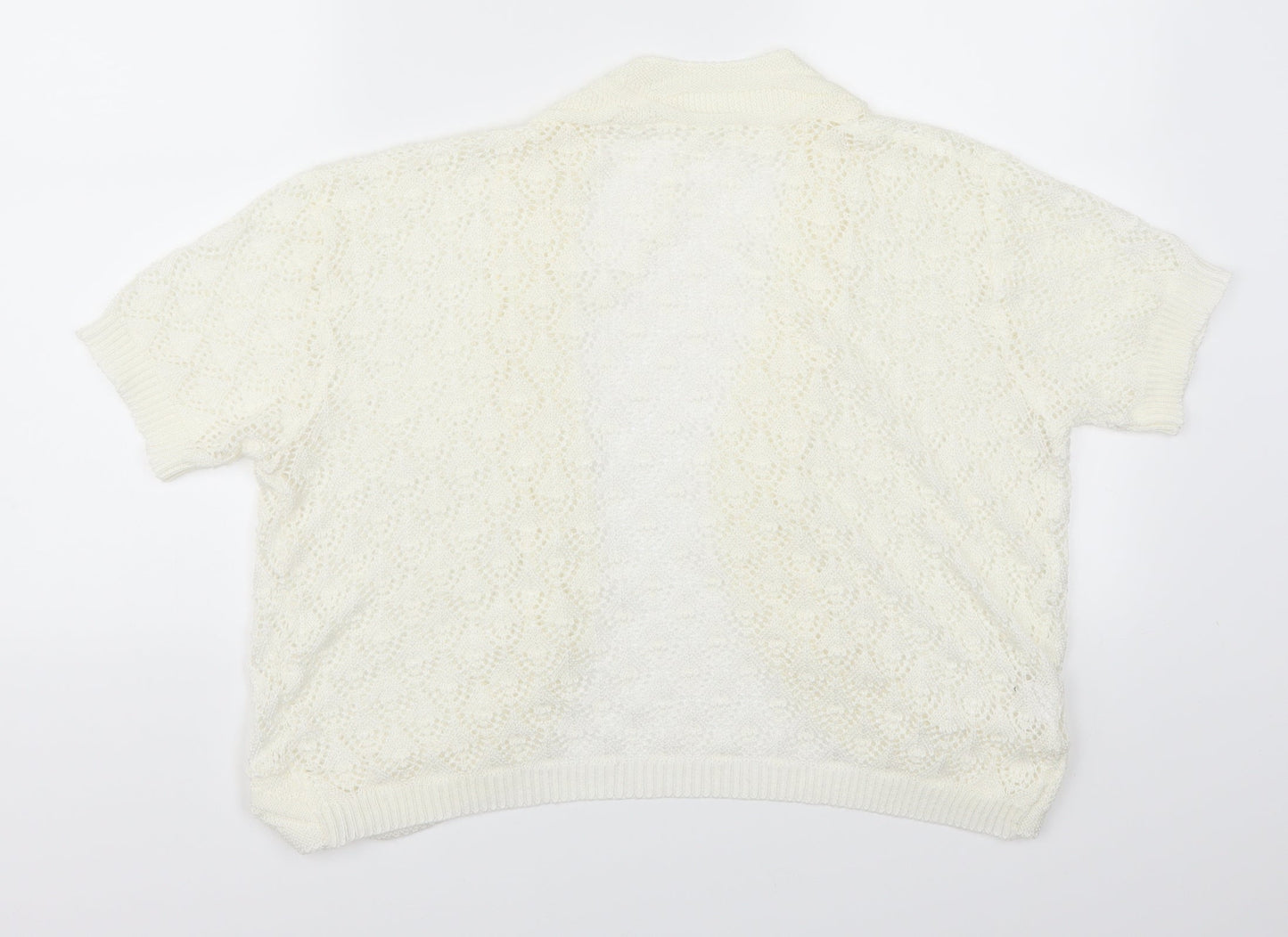 Preworn Womens White   Cardigan Jumper Size L