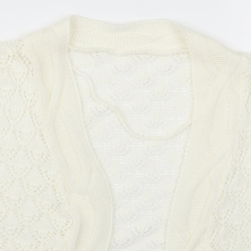 Preworn Womens White   Cardigan Jumper Size L