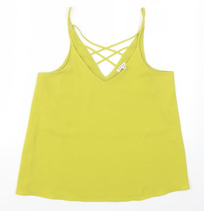 Additional front view of River Island women’s green basic tank, size UK 8