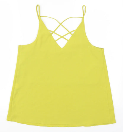 Back view of River Island women’s green basic tank, size UK 8