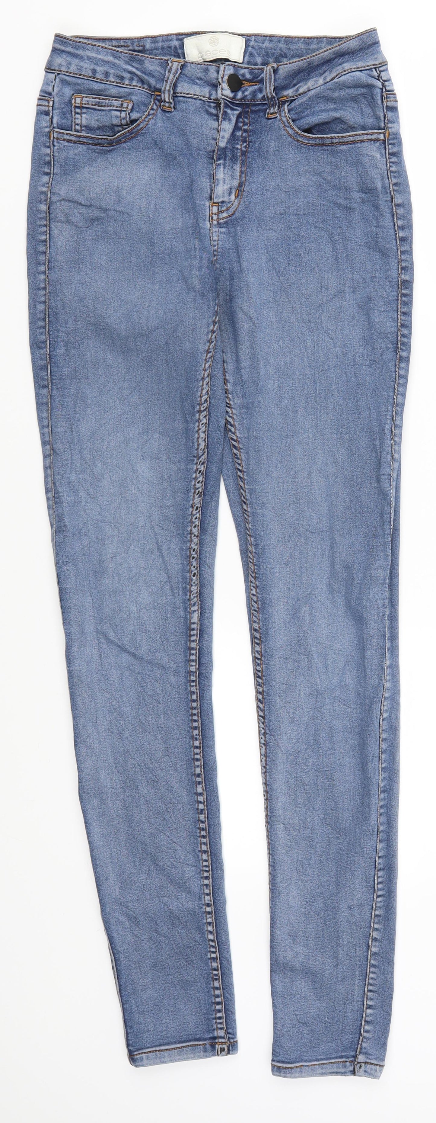 Pieces Womens Blue  Denim Skinny Jeans Size 26 in L30 in