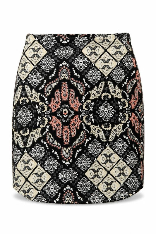 Front view of Preworn women’s multicoloured fair isle mini skirt, size M