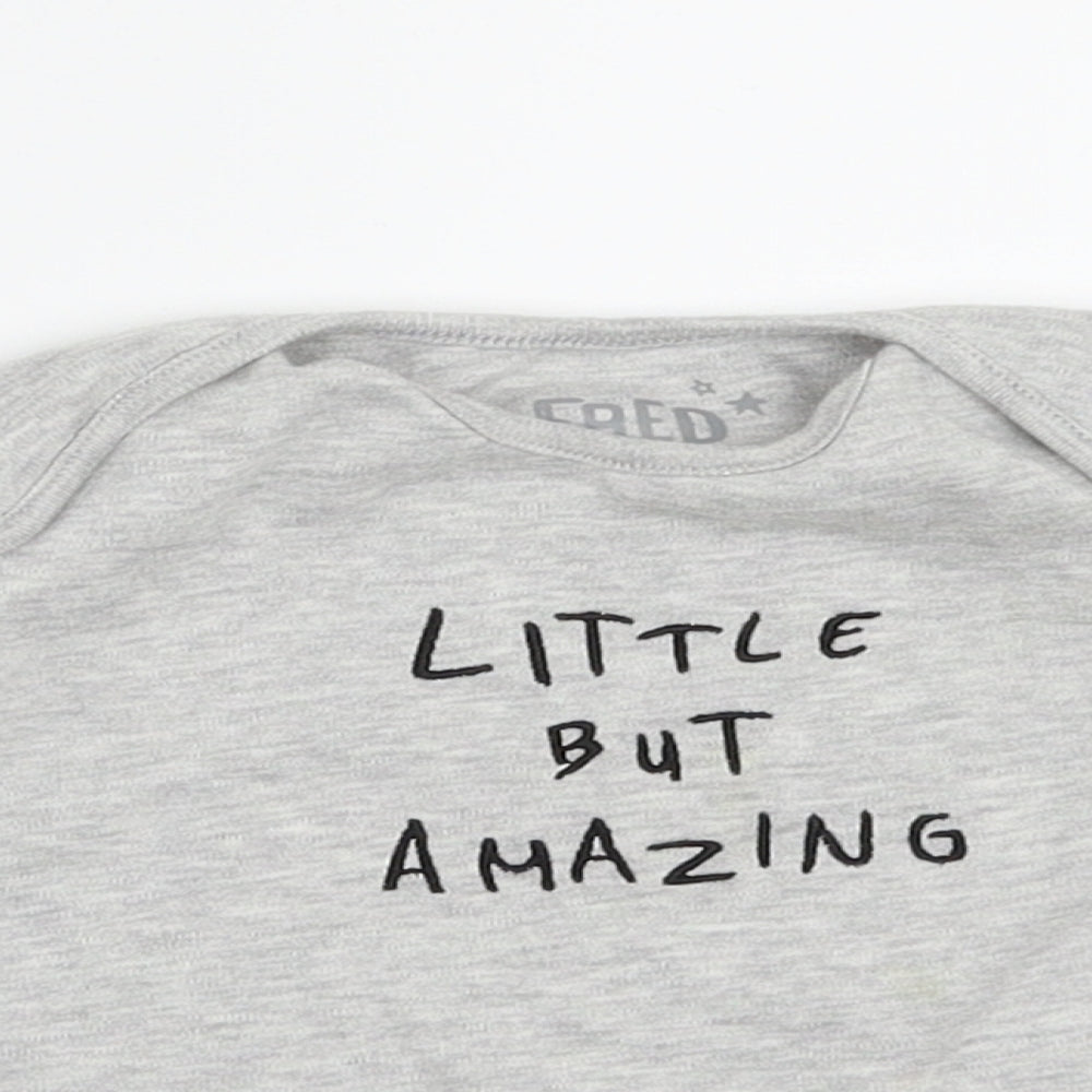 FRED & FLO Boys Grey   Basic T-Shirt Size 3-6 Months