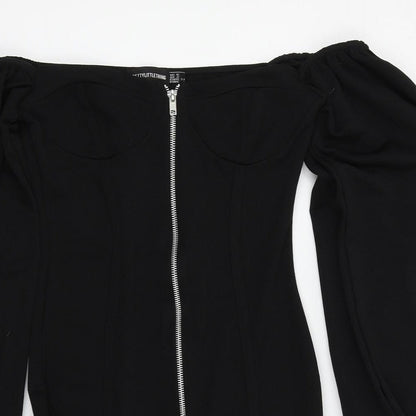Preloved PRETTYLITTLETHING Womens Black   Mini  Size 6 - Detail