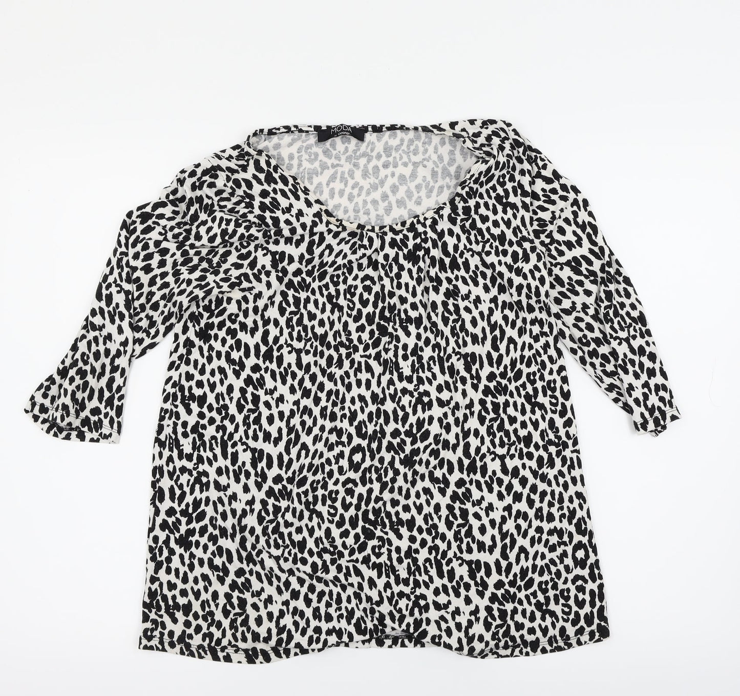 Moda Womens Multicoloured Animal Print  Basic Blouse Size 12
