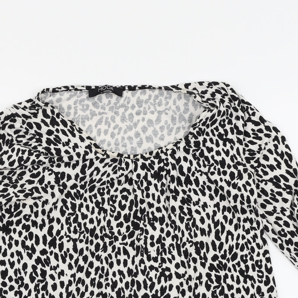 Moda Womens Multicoloured Animal Print  Basic Blouse Size 12