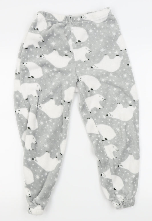 Just Like You Girls White Animal Print  Capri Pyjama Pants Size 10-11 Years