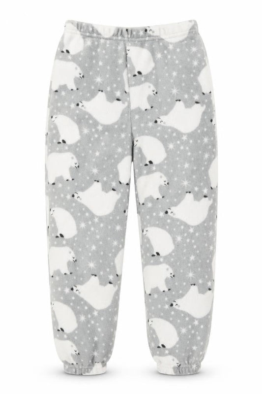 Front view of Just Like You girls’ white animal print capri pyjama pants, size 10-11, years
