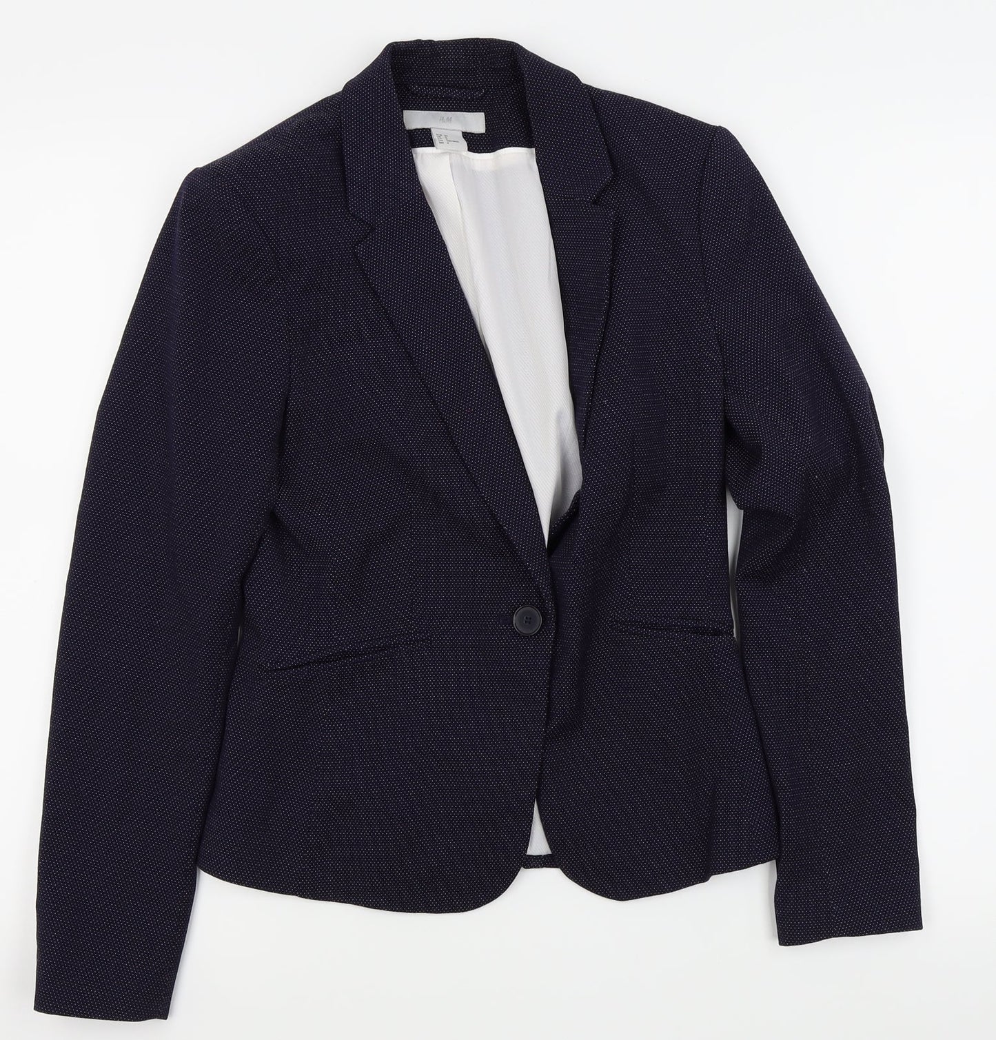 H&M Womens Black Polka Dot  Jacket Blazer Size 6